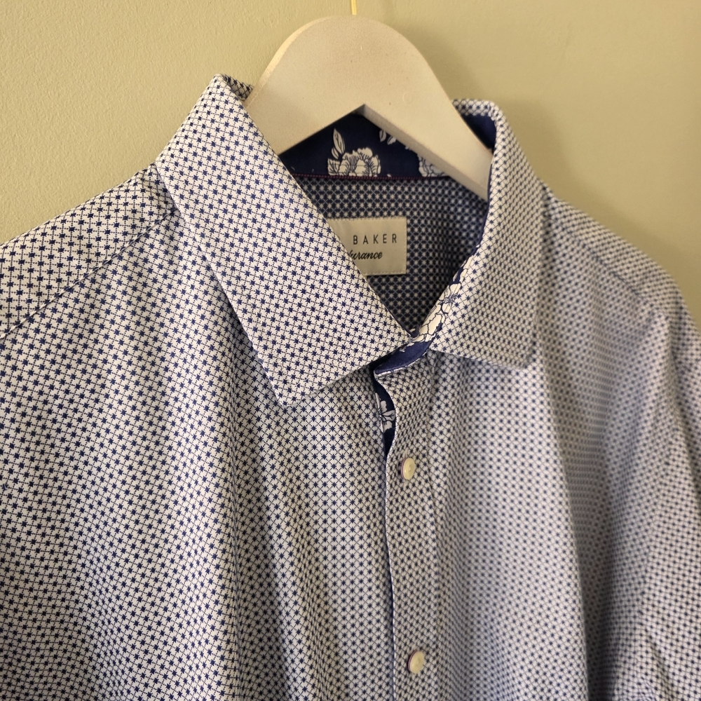 NWOT Ted Baker 17 Endurance Quiet Luxury Preppy Professional Formal Dress Shirt